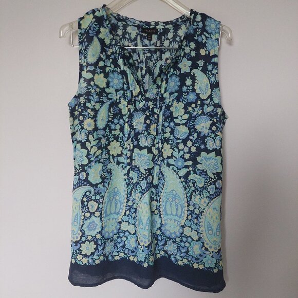 Talbots Paisley Floral Sleeveless Shirt Top Blouse Women’s,  Size XS - Picture 1 of 5